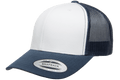Yupoong 6606W Retro Trucker Hat Baseball Cap with Mesh Back White Front YP Classics