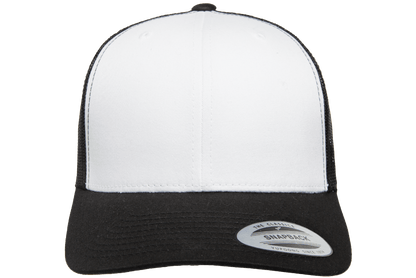Yupoong 6606W Retro Trucker Hat Baseball Cap with Mesh Back White Front YP Classics
