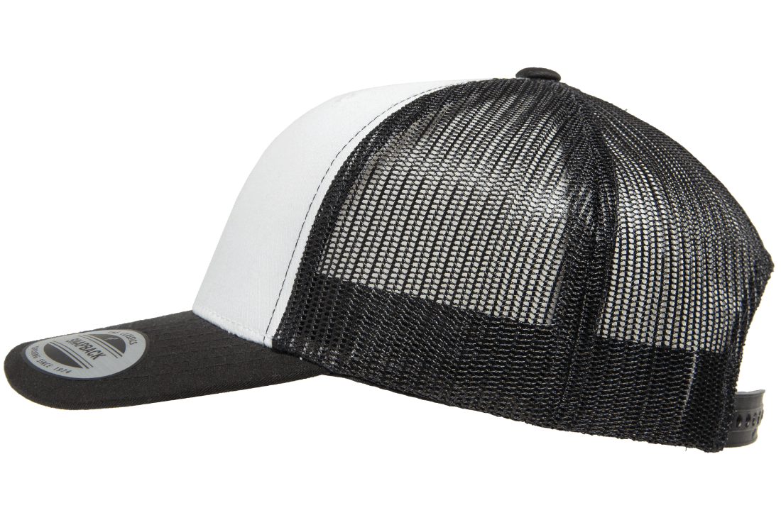 Yupoong 6606W Retro Trucker Hat Baseball Cap with Mesh Back White Front YP Classics