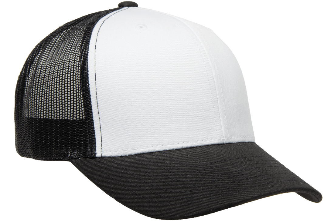 Yupoong 6606W Retro Trucker Hat Baseball Cap with Mesh Back White Front YP Classics