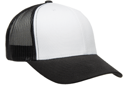 Yupoong 6606W Retro Trucker Hat Baseball Cap with Mesh Back White Front YP Classics