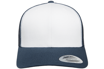 Yupoong 6606W Retro Trucker Hat Baseball Cap with Mesh Back White Front YP Classics