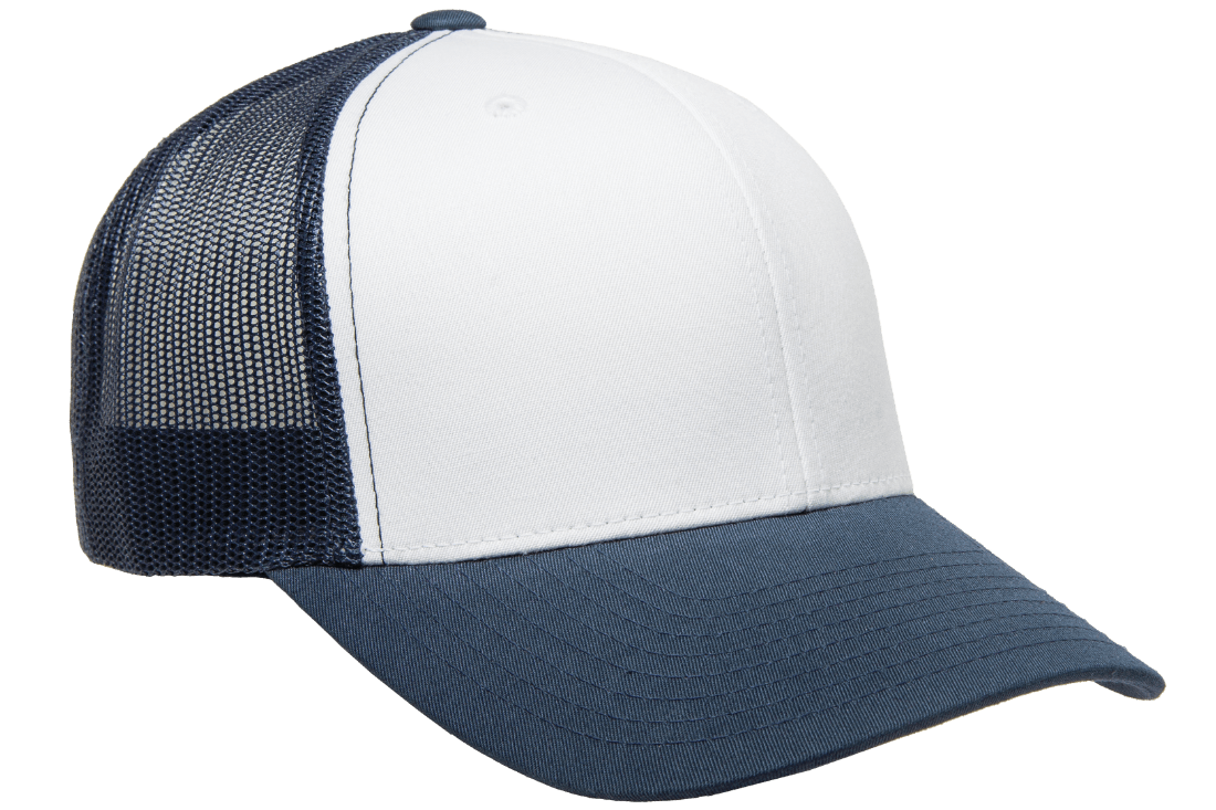 Yupoong 6606W Retro Trucker Hat Baseball Cap with Mesh Back White Front YP Classics