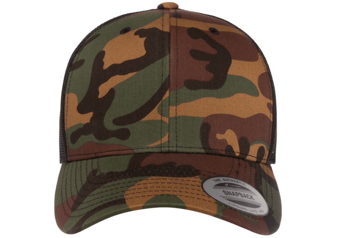 Yupoong 6606CA Camo Retro Trucker Hat Baseball Cap with Mesh Back Camouflage YP Classics