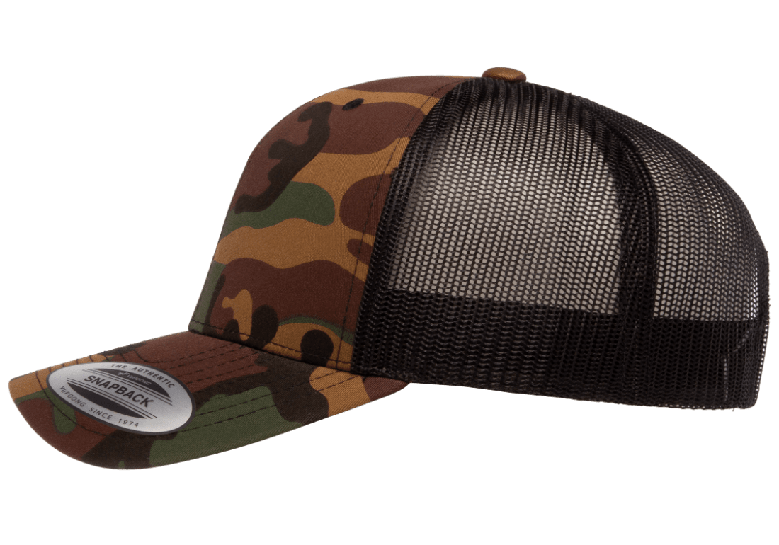 Yupoong 6606CA Camo Retro Trucker Hat Baseball Cap with Mesh Back Camouflage YP Classics