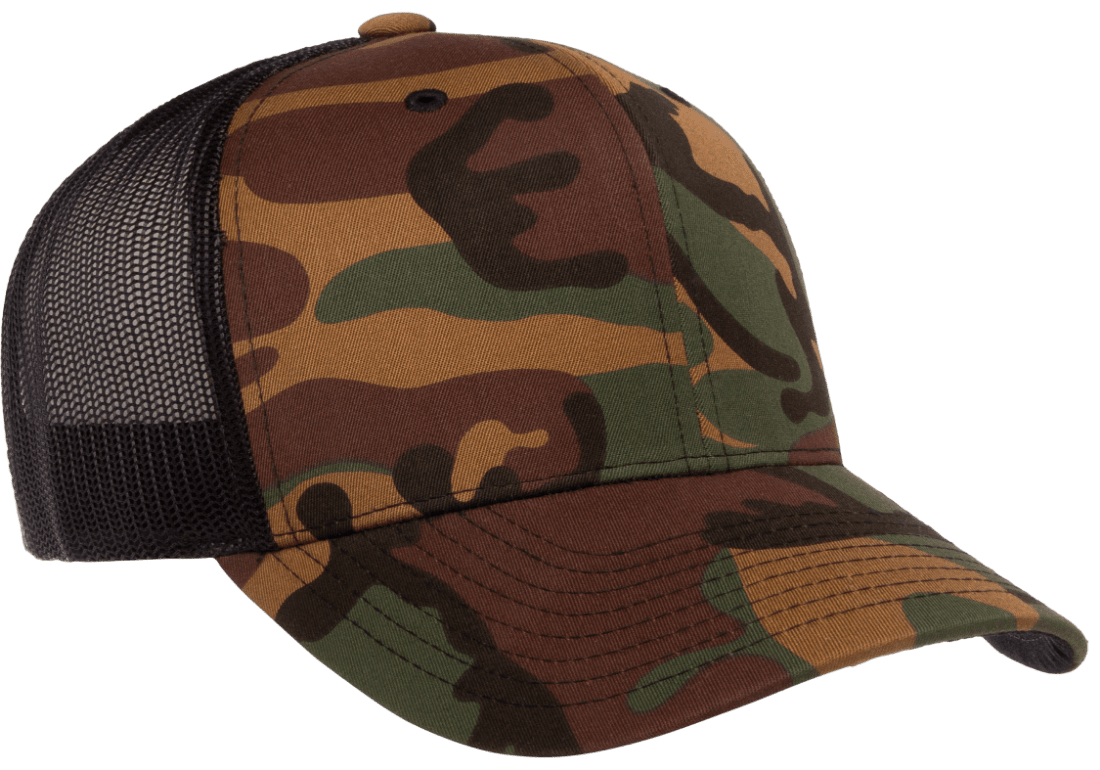 Yupoong 6606CA Camo Retro Trucker Hat Baseball Cap with Mesh Back Camouflage YP Classics