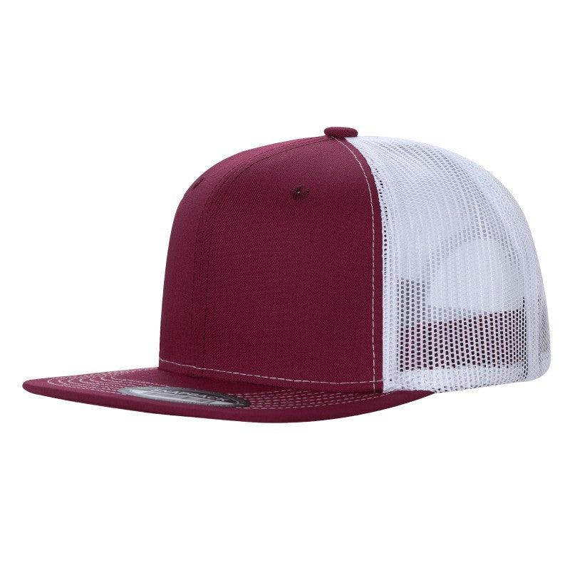 Unbranded 6 Panel Flat Bill Trucker Hat Snapback