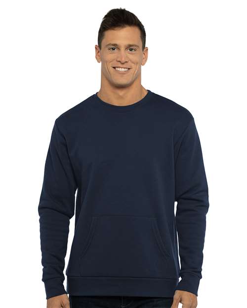 Next Level 9001 Unisex Santa Barbara Pocket Crewneck Sweatshirt