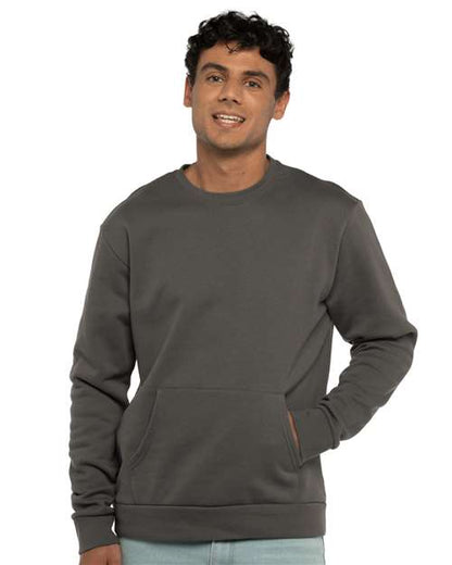 Next Level 9001 Unisex Santa Barbara Pocket Crewneck Sweatshirt