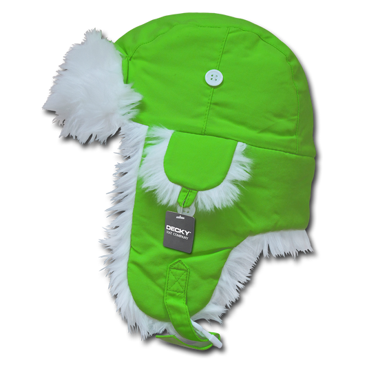 Decky 779 Neon Bomber Aviator Hats Faux Fur Trooper Trapper Ski Caps Winter - Star Hats & Embroidery