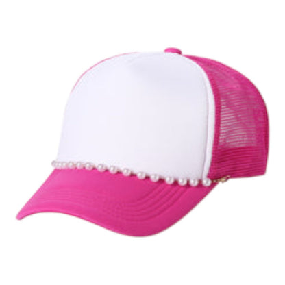 Unbranded Pearl Accent Trucker Mesh Snapback Hat