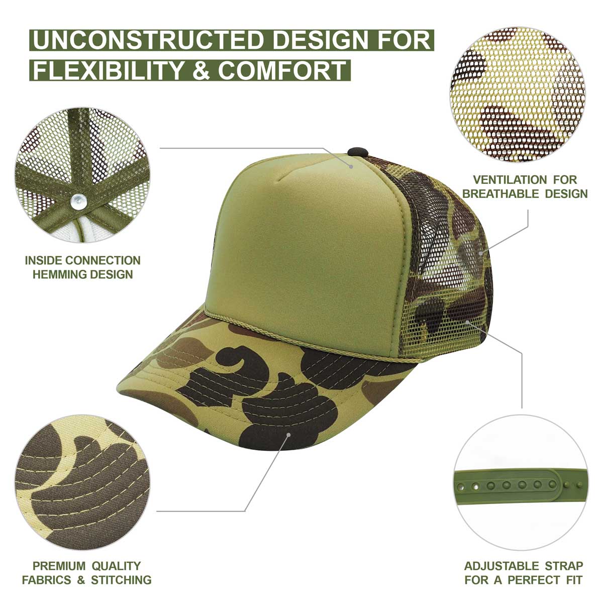 Nissun Summer Camouflage Cap Trucker Hat - CPC – Arclight Wholesale