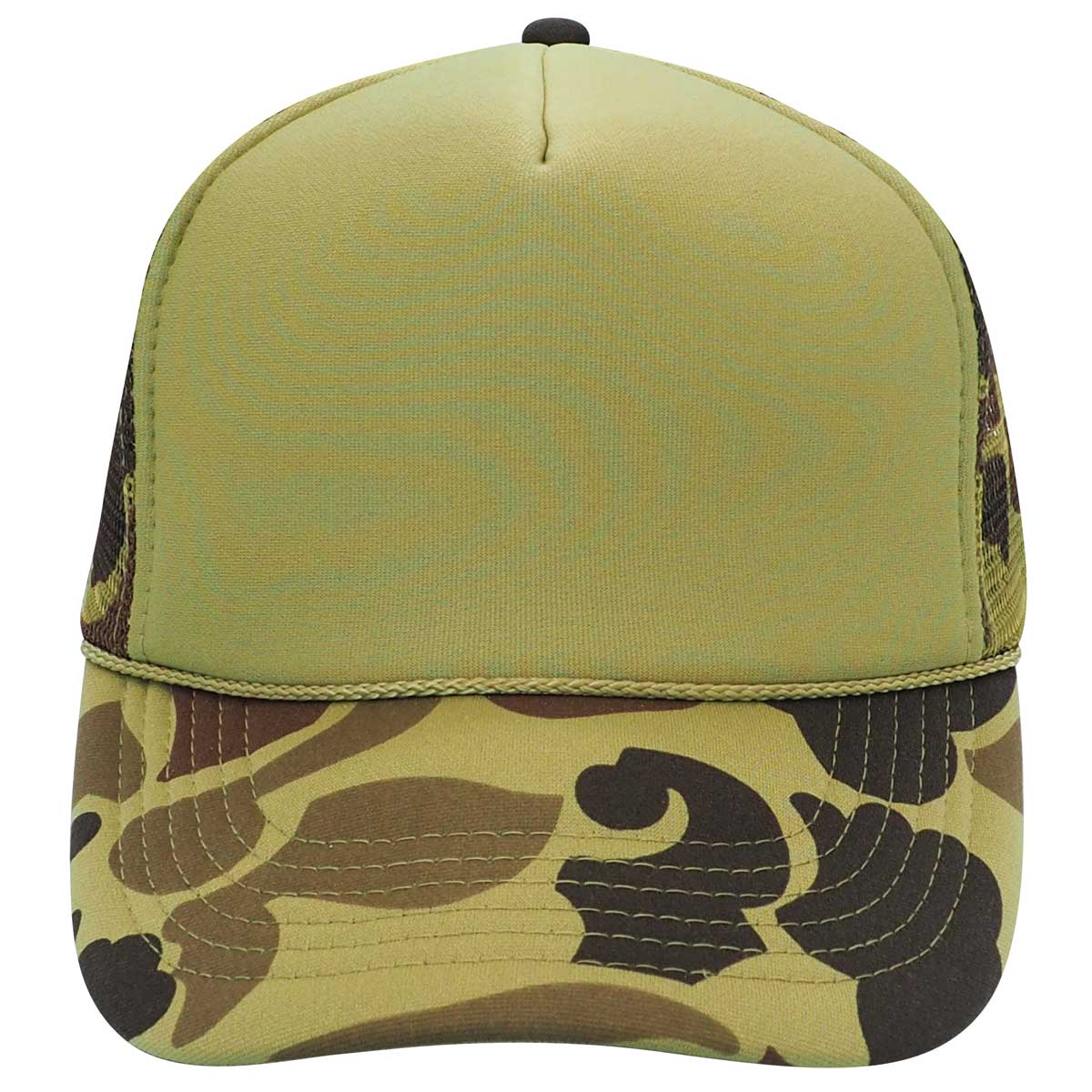 Casquette vintage neuve marron camouflage canard snapback en mousse Casquette vintage neuve marron camouflage canard snapback en mousse