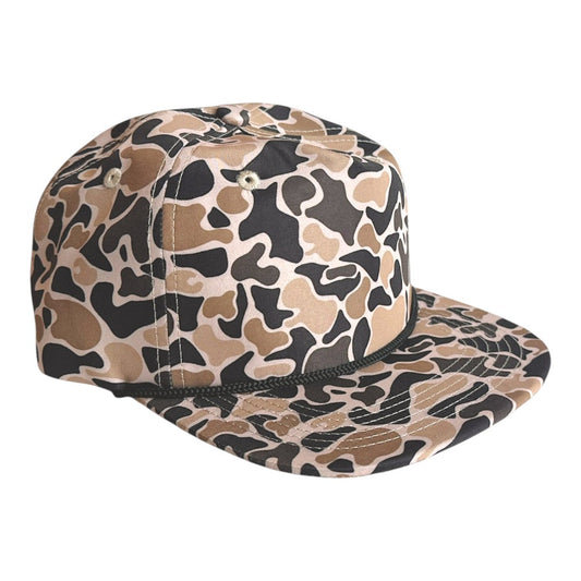 Blank Rope Hats Camo 5-Panel Snapback - Star Hats & Embroidery