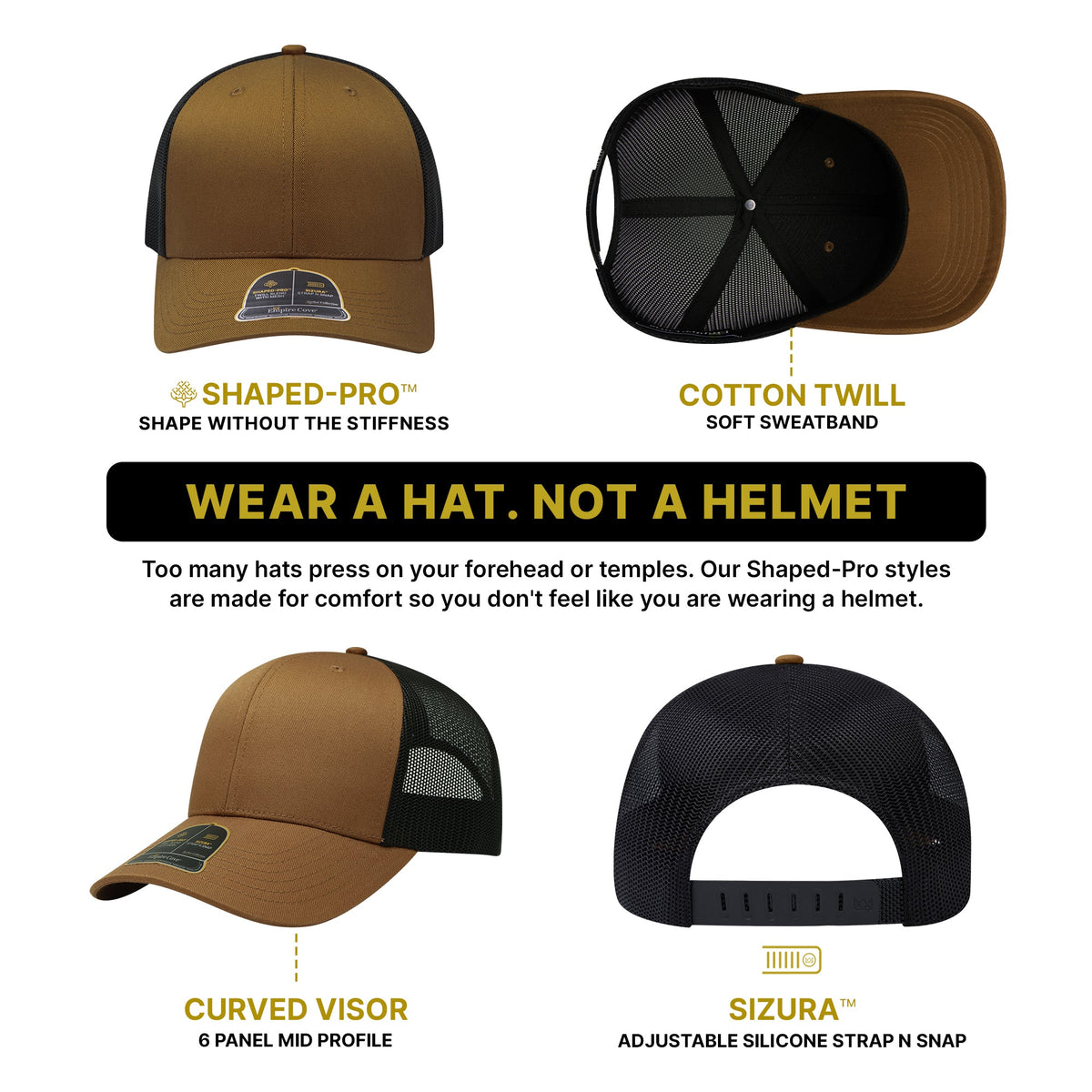 Empire Cove Shaped-Pro 6 Panel Trucker Hat EC001 - Sample