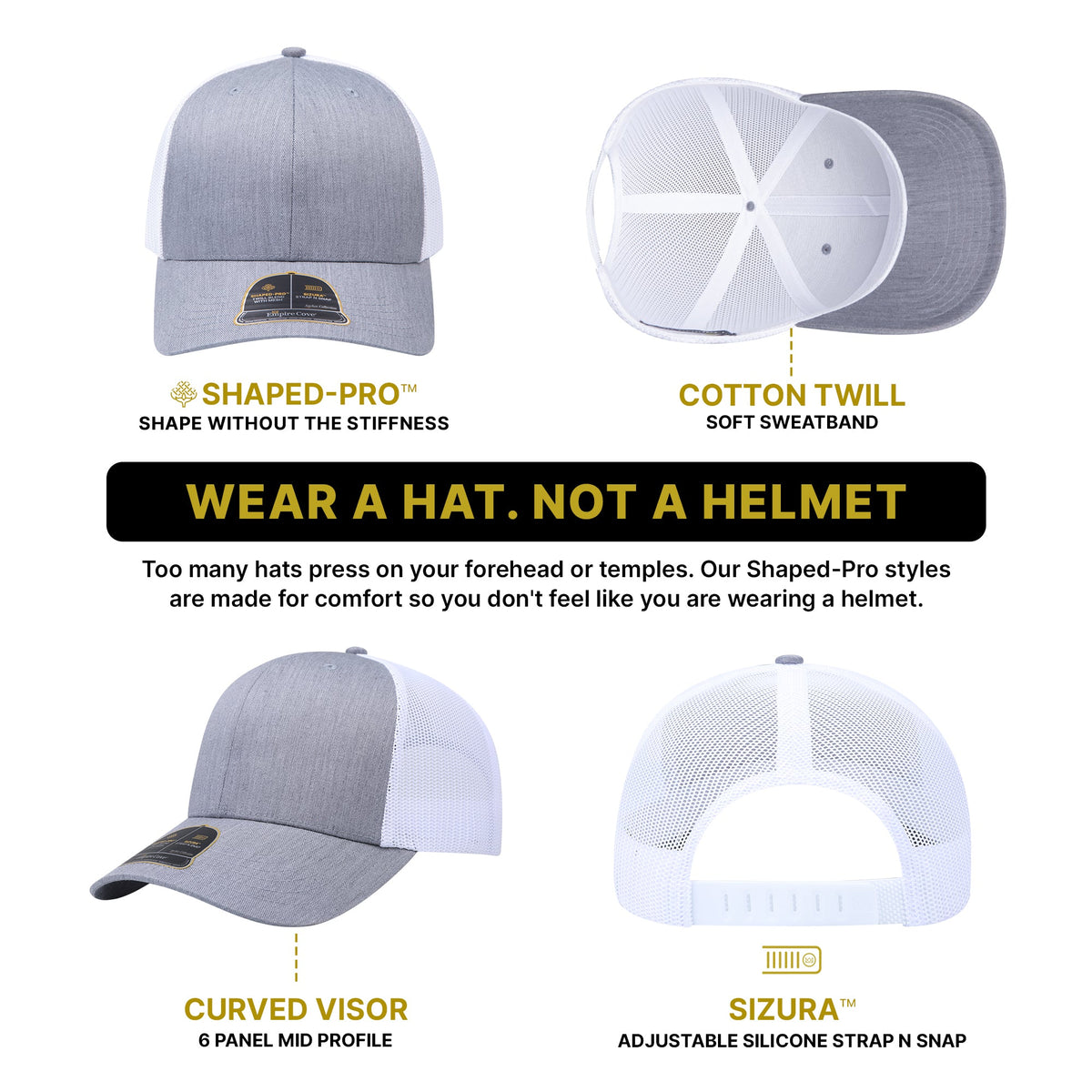 Empire Cove Shaped-Pro 6 Panel Trucker Hat EC001 - Sample