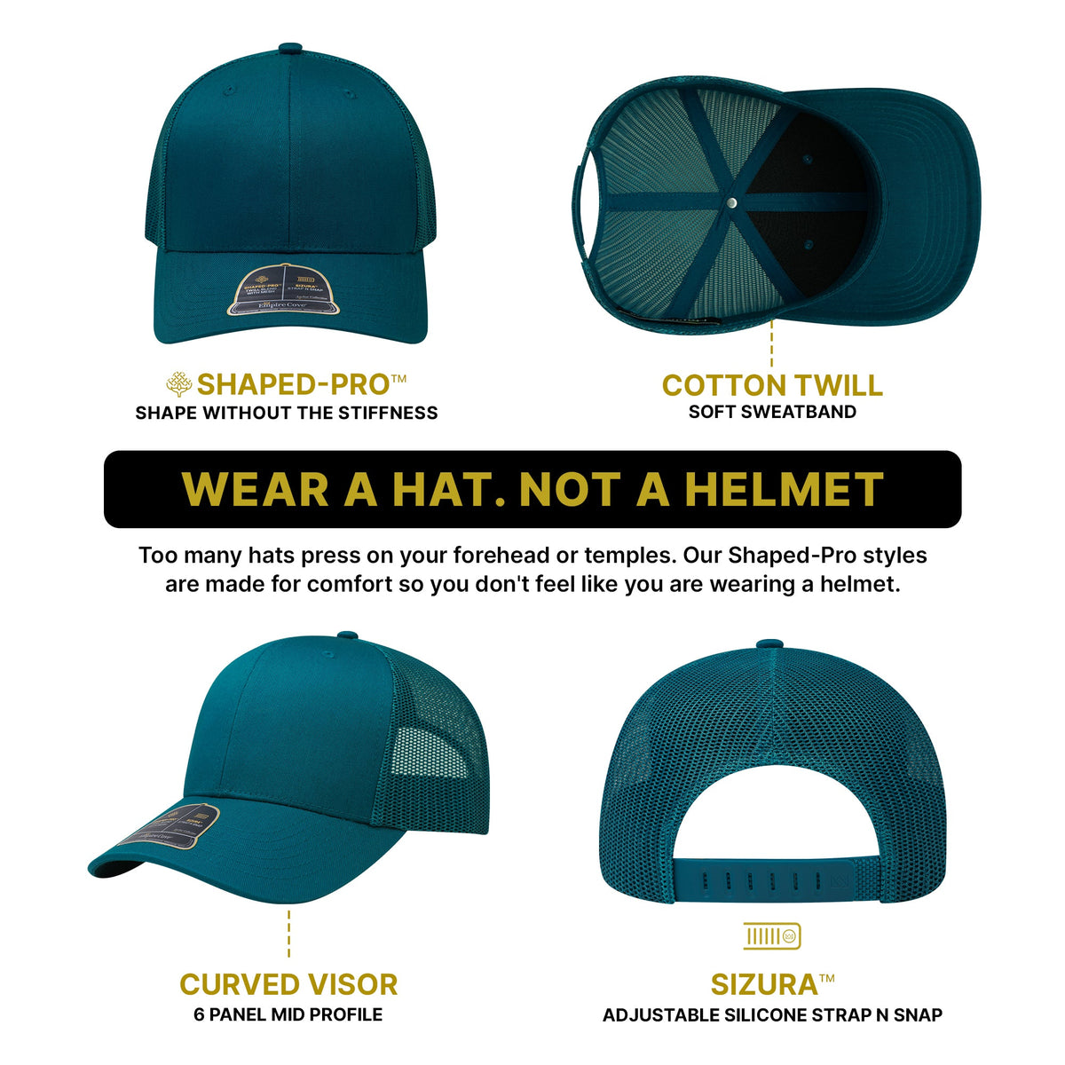 Empire Cove Shaped-Pro 6 Panel Trucker Hat EC001 - Sample