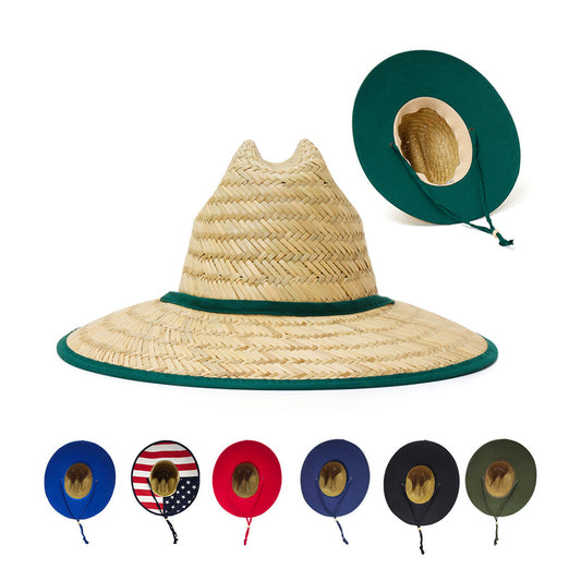 Empire Cove Straw Lifeguard Sun Hats with Cotton Underbrim Coastal Edition - Star Hats & Embroidery
