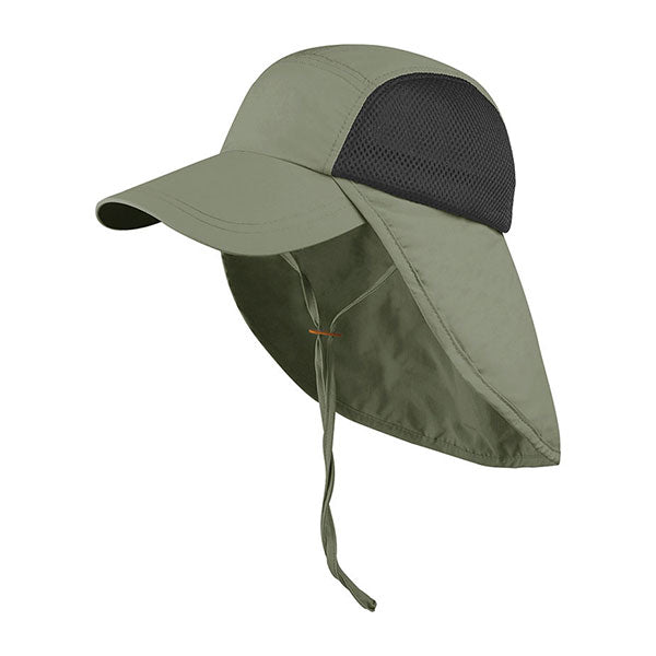 Juniper J7222 Taslon UV Cap with Flap & Chin Cord
