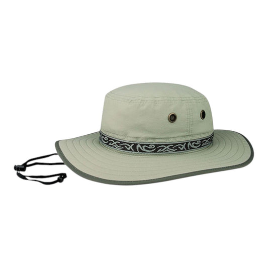 Juniper J7265 Taslon UV Sun Hat with Jacquard Ribbon - Star Hats & Embroidery
