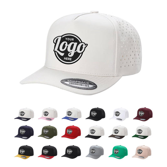 Custom Embroidered Unbranded 5 Panel Perforated Laser Mesh Hat Waterproof Cap - Star Hats & Embroidery