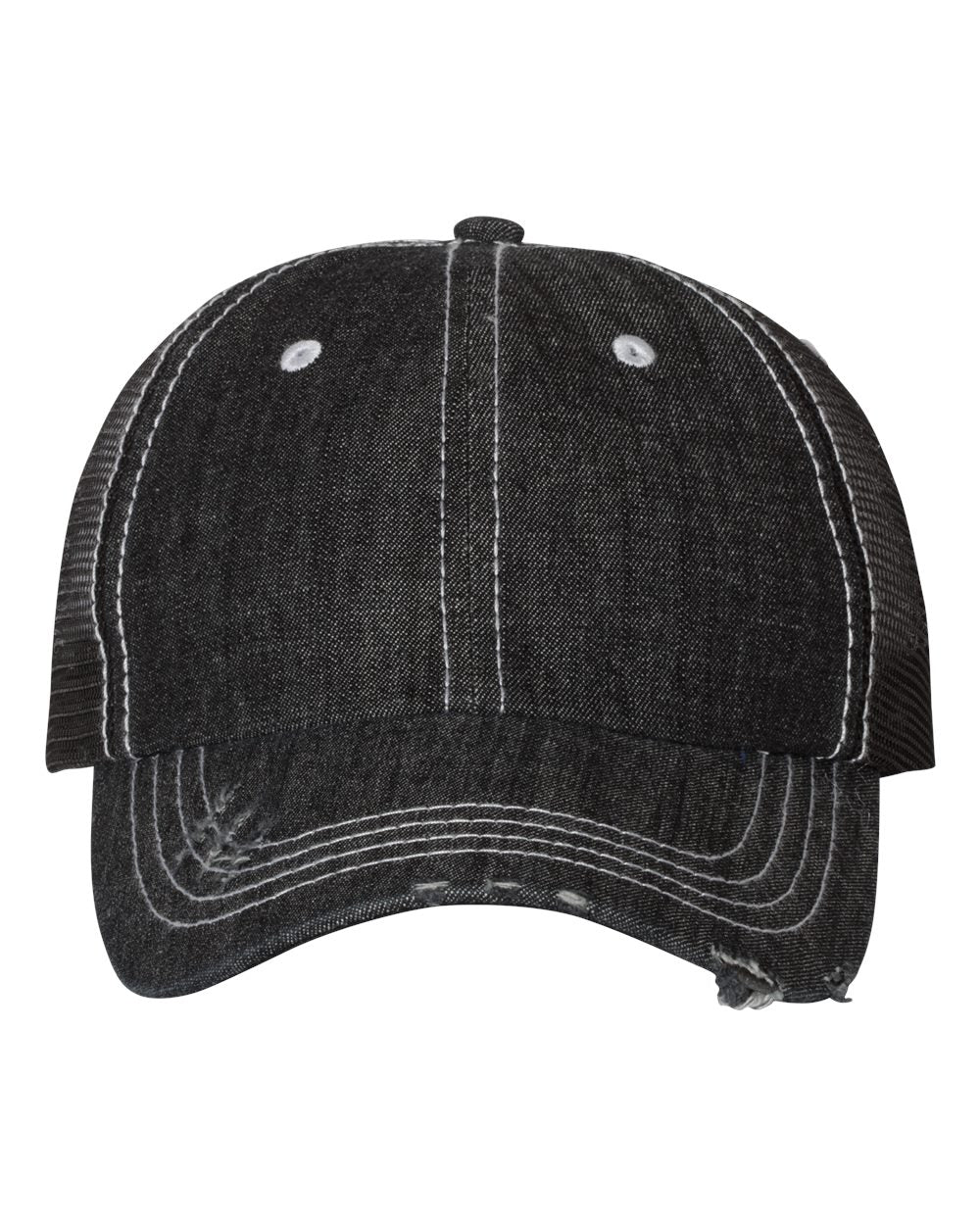 Mega Cap 6990B Herringbone Contrast Stitch Trucker Cap