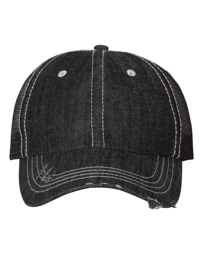 Mega Cap 6990B Herringbone Contrast Stitch Trucker Cap