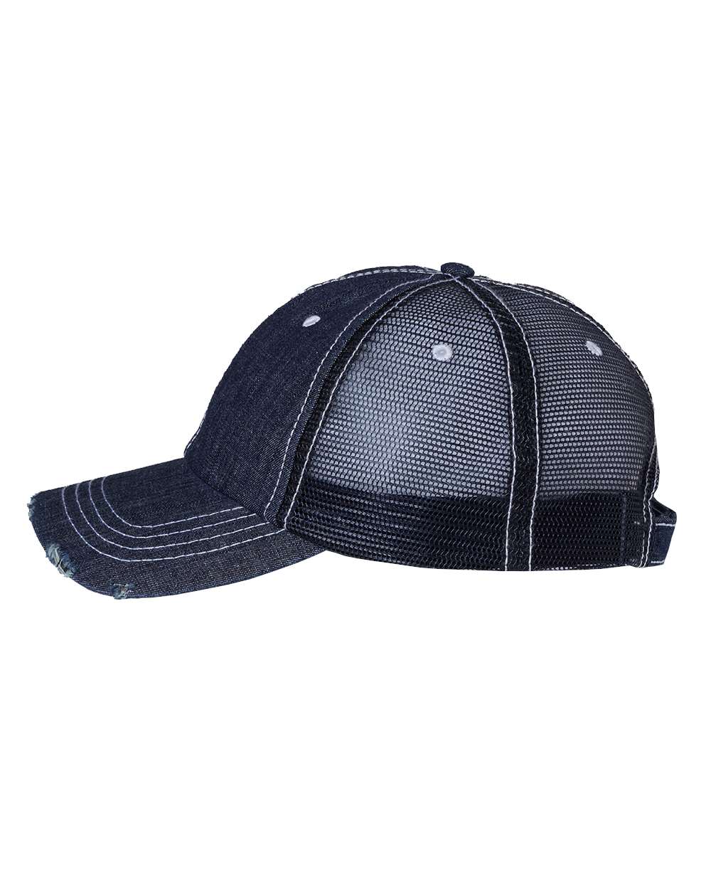 Mega Cap 6990B Herringbone Contrast Stitch Trucker Cap