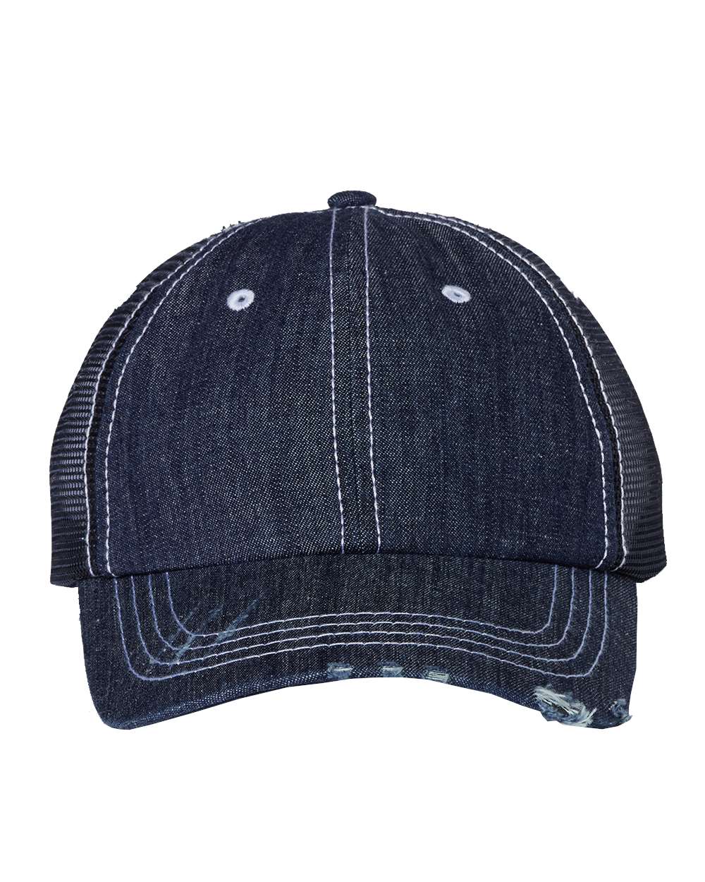 Mega Cap 6990B Herringbone Contrast Stitch Trucker Cap
