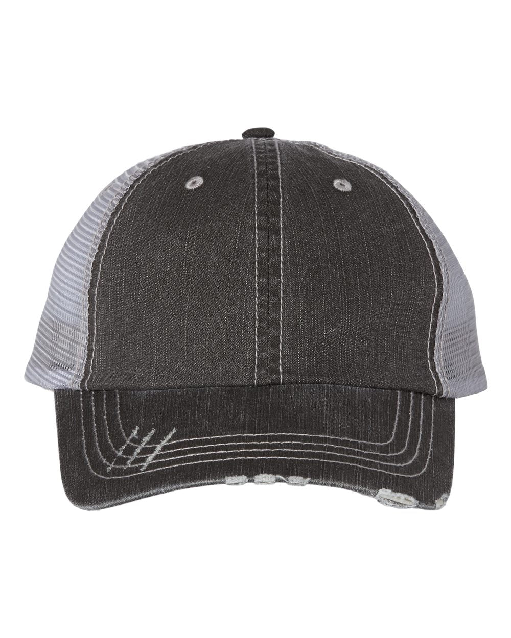Mega Cap 6990 Herringbone Trucker Cap, Mesh Back Hat