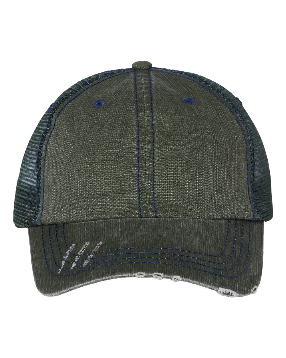 Mega Cap 6990 Herringbone Trucker Cap, Mesh Back Hat