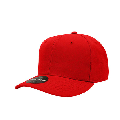 Decky 1015 Mid Profile Snapback Hats 6 Panel Baseball Caps Curved Bill Blank