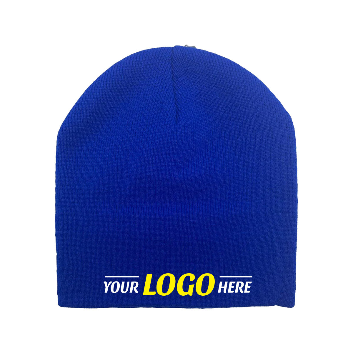Custom Embroidered Unbranded Short Knit Beanie with Logo