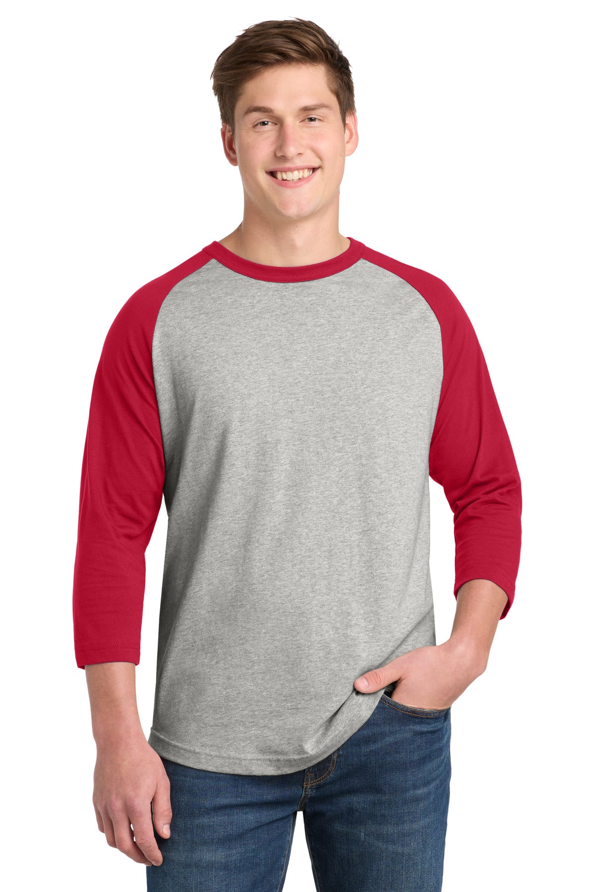 Heather Grey/ Red color variant
