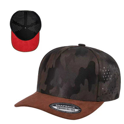 Unbranded 5 Panel Camo Suede Bill Laser Hat