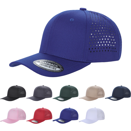 Unbranded 6 Panel Perforated Hat Laser Vented Cap - Star Hats & Embroidery