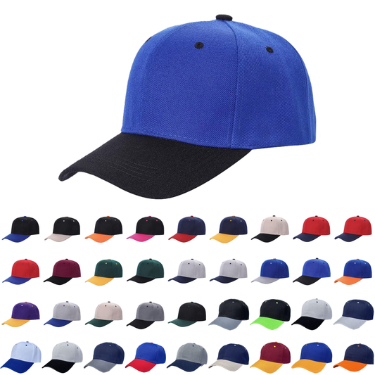 Unbranded 2 Tone Baseball Cap, Blank Structured Hat - Star Hats & Embroidery