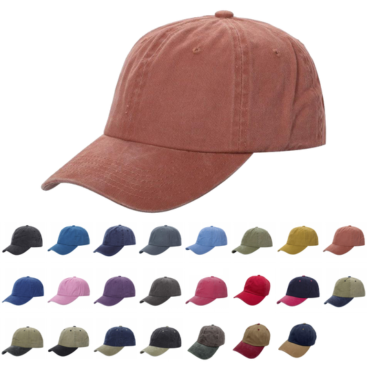 Unbranded Pigment Dyed Dad Hat, Blank Dad Cap - Star Hats & Embroidery
