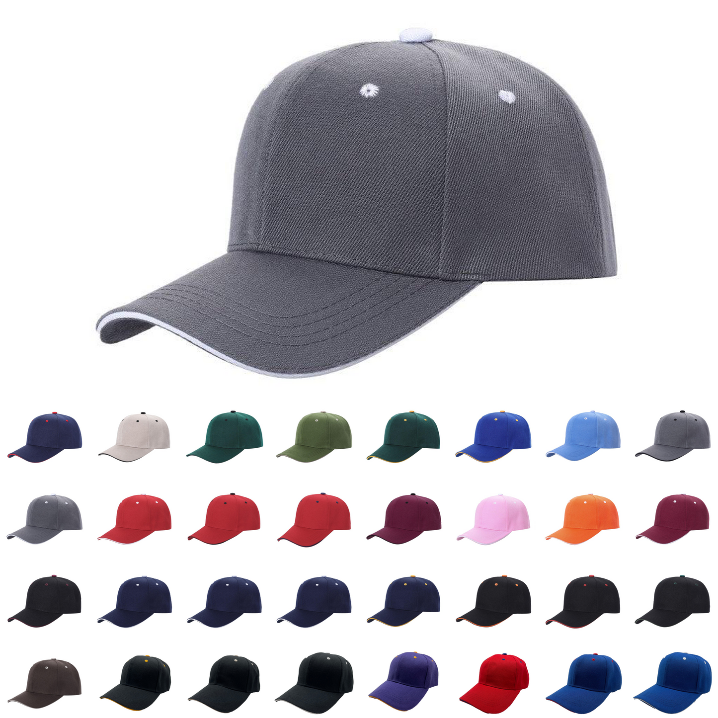 Unbranded Sandwich Bill Cap, Blank Baseball Hat