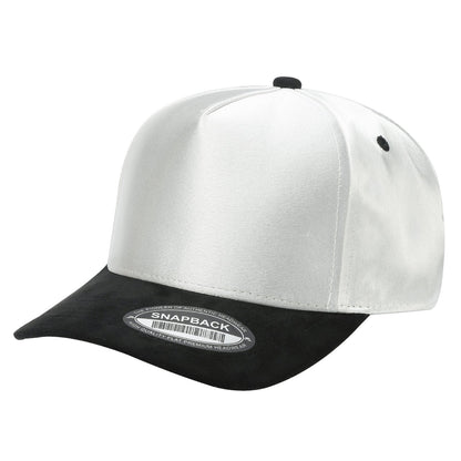 Unbranded Satin Snapback with Suede Bill