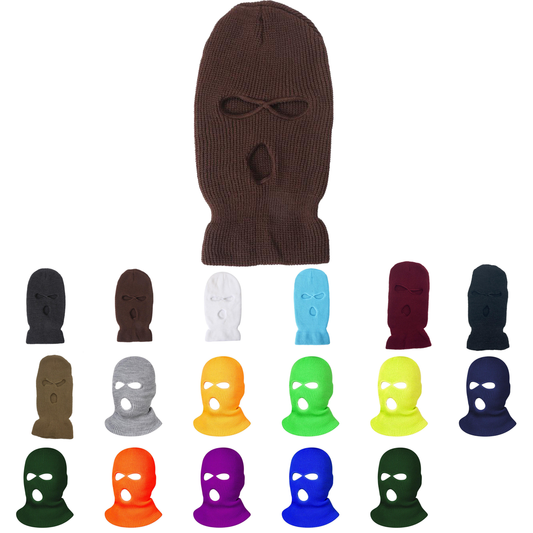 Unbranded 3-Hole Ski Mask, Balaclava Blank Face Mask - Star Hats & Embroidery