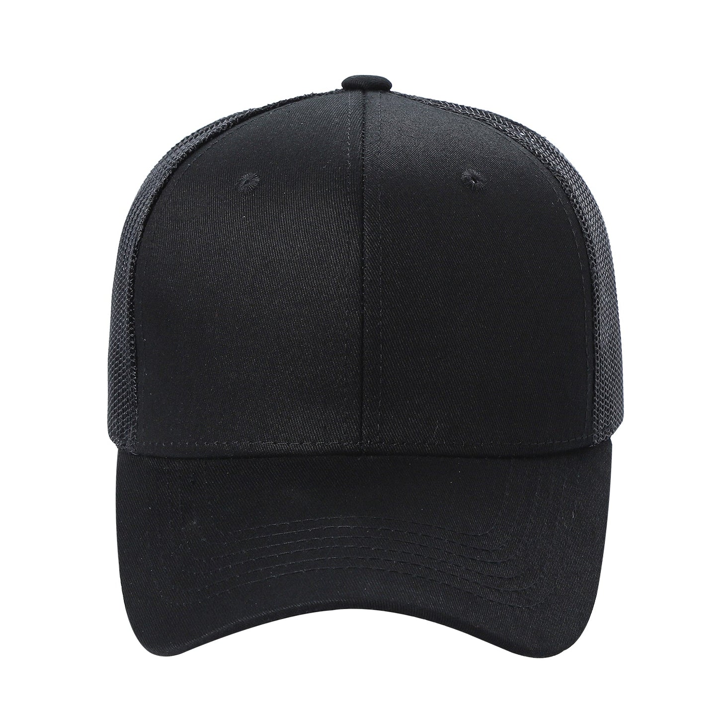 Unbranded 6-Panel Curve Trucker Hat, Blank Mesh Back Cap