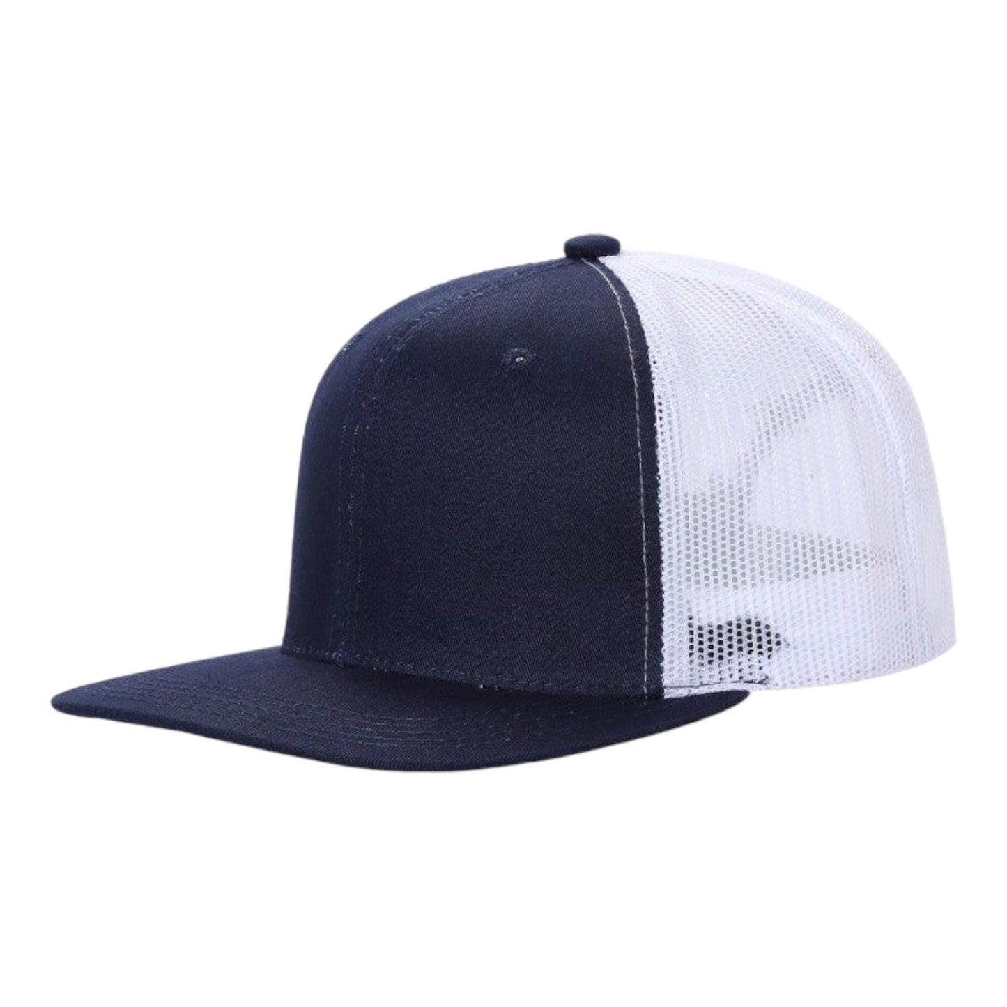 Unbranded 6-Panel Trucker Hat, Blank Flat Bill Mesh Cap