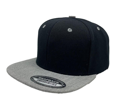 Unbranded Wool Snapback Hat, Blank Flat Bill Cap