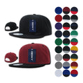 1 Decky Dozen Flat Bill Snapback Caps Hats Solid Two Tone Wholesale Lot!-Casaba Shop