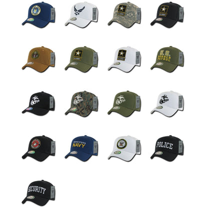 1 Dozen Army Air Force Navy Marines Police Cotton Baseball Hats Caps Wholesale Lots-Casaba Shop
