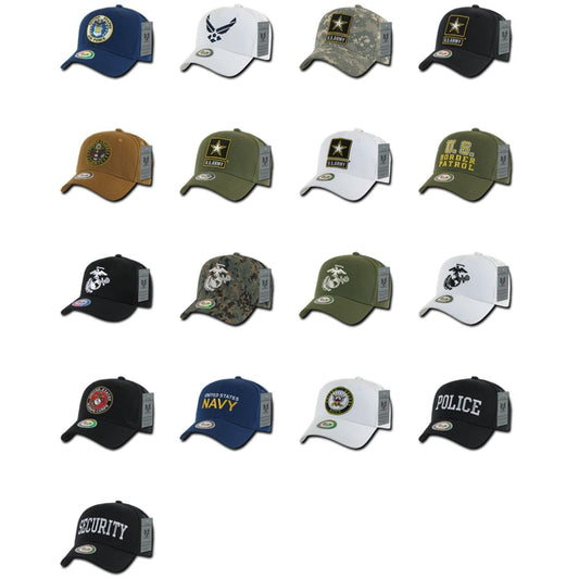 1 Dozen Army Air Force Navy Marines Police Cotton Baseball Hats Caps Wholesale Lots-Casaba Shop - Star Hats & Embroidery