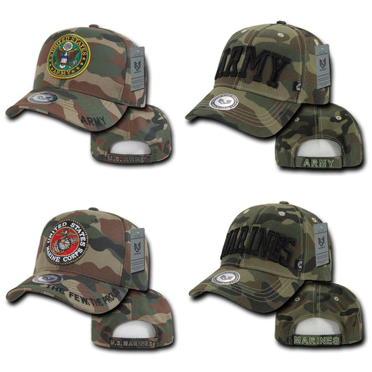 1 Dozen Army Marines Camouflage Military Baseball Caps Hats Wholesale Lots-Casaba Shop - Star Hats & Embroidery