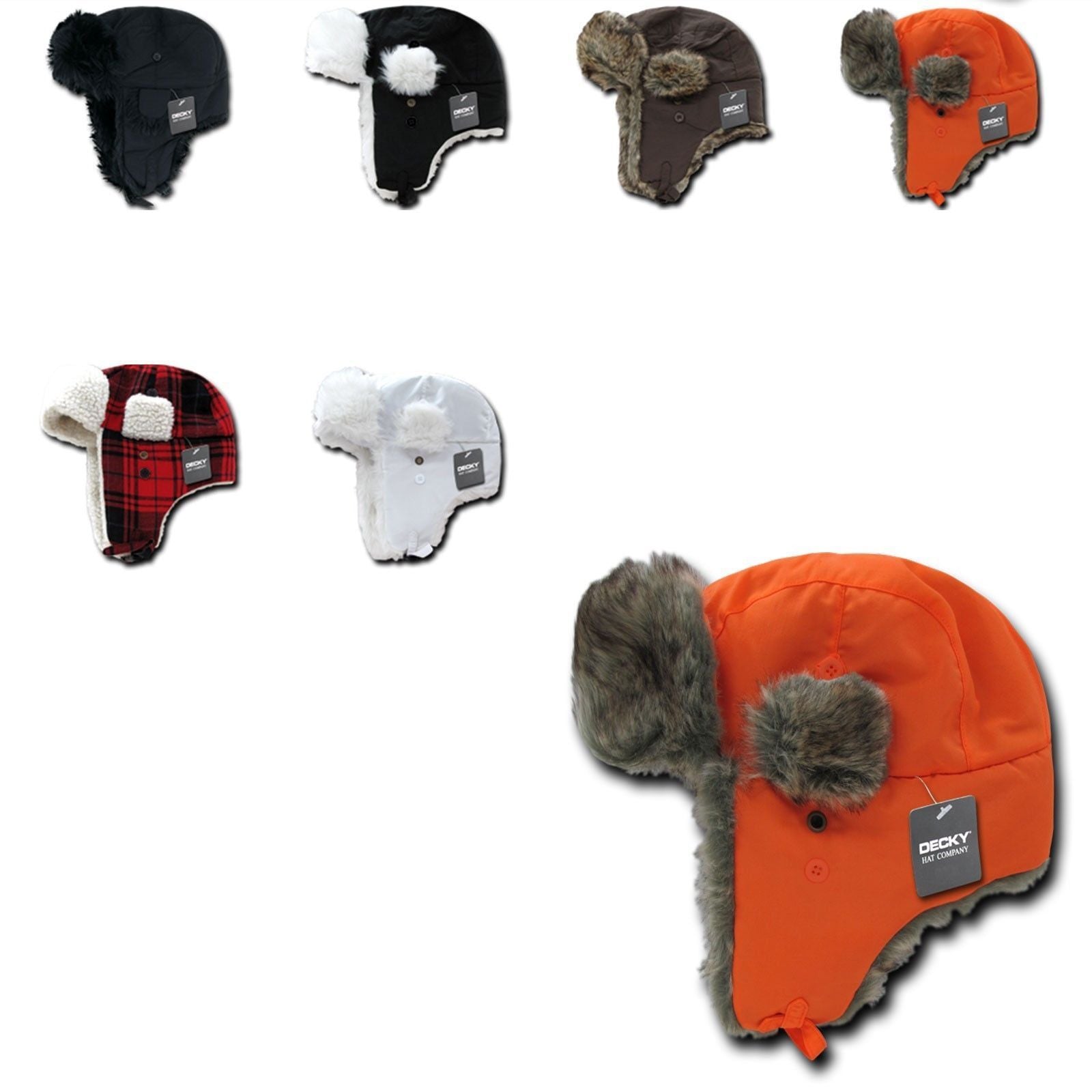 1 Dozen Aviator Bomber Soft Faux Fur Ear Flap Hat Cap Trooper Trapper Wholesale-Casaba Shop