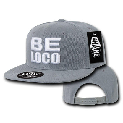 1 Dozen Be Loco 6 Panel Retro Flat Bill Constructed Snapback Hats Caps Wholesale Lots-Casaba Shop